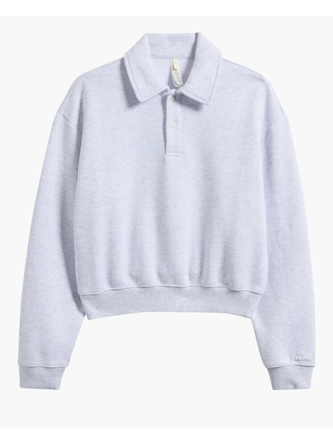 Skims Light Gray Cropped Pullover Sweatshirt With Collar